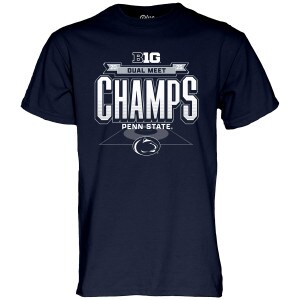 navy short sleeve t-shirt Big Ten 2025 Dual Meet Champs Penn State